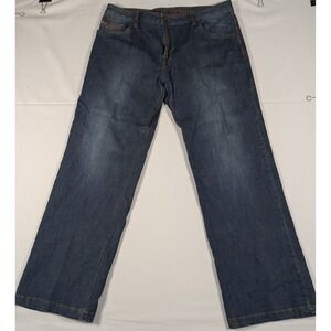 Prana Jeans Mens 38x32 Blue Axiom Straight Leg Dark Wash Stretch Denim Outdoor